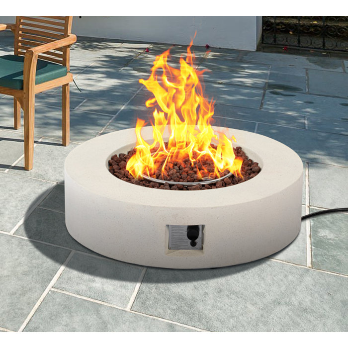 Latitude Run® Outdoor Concrete Propane Fire Pit, Tank Outside Wayfair.ca